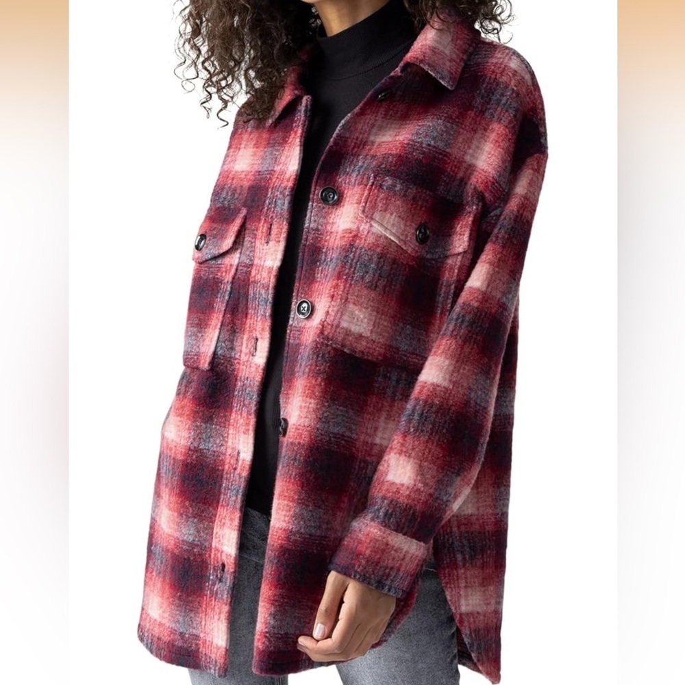 Sanctuary Town Jacket Woodland Plaid Women’s Small - Picture 4 of 16